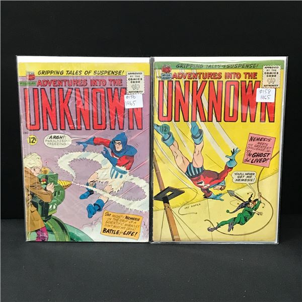 LOT OF 2 ADVENTURES INTO THE UNKNOWN COMICS #156 & #158 (1965) - ACG