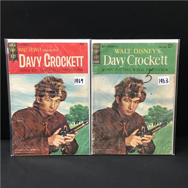LOT OF 2 WALT DISNEY'S DAVEY CROCKETT COMICS - GOLD KEY COMICS