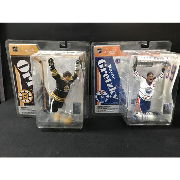 LOT OF 2 MCFARLANE STATUES GRETZKY AND ORR