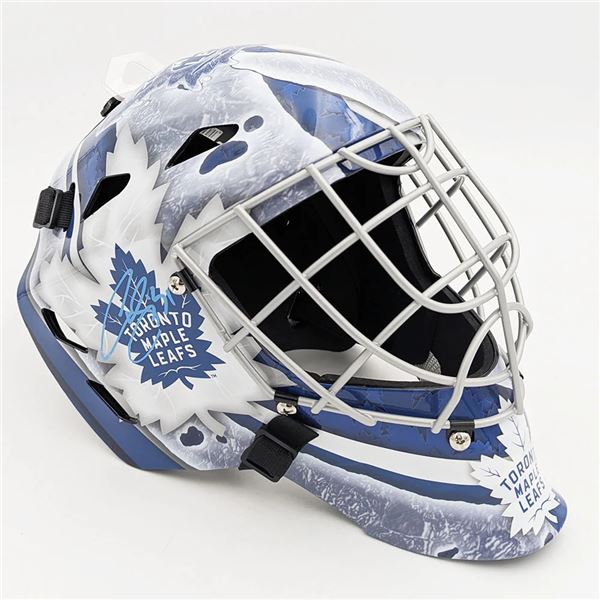 ED BELFOUR AND CURTIS JOSEPH DUAL SIGNED GOALIE MASK (FROZEN POND COA)