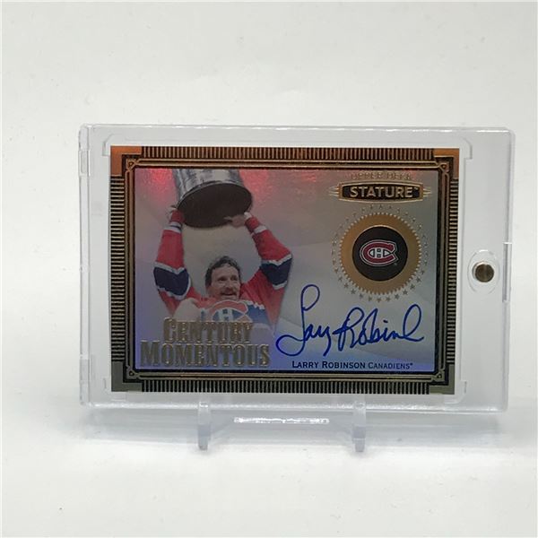 2019-20 UPPER DECK STATURE HOCKEY LARRY ROBINSON SIGNED TRADING CARD