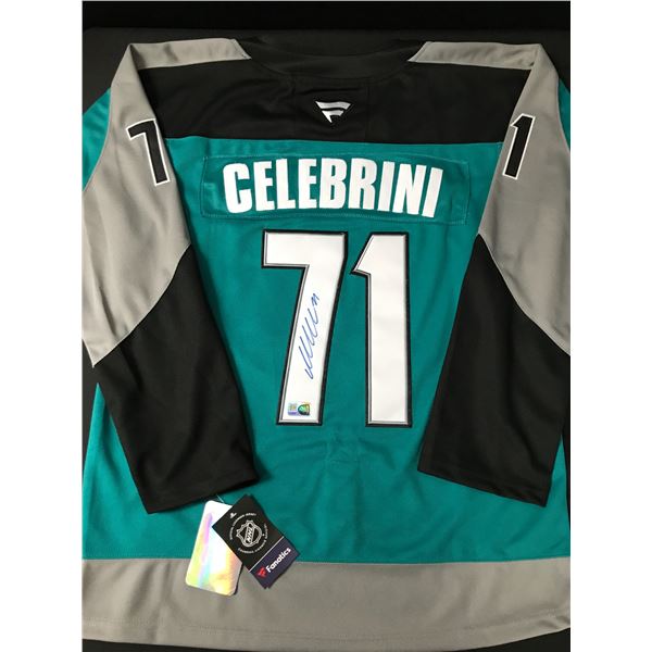 MACKLIN CELEBRINI SIGNED SAN JOSE SHARKS CUSTOM JERSEY - ELITE SPORTS COA