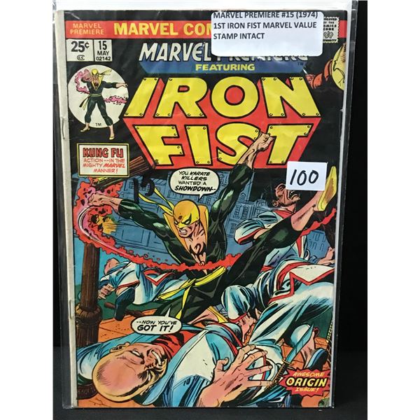 IRON FIST NO.15 (1974) STAMP INTACT(1ST APP IRON FIST) - MARVEL COMICS