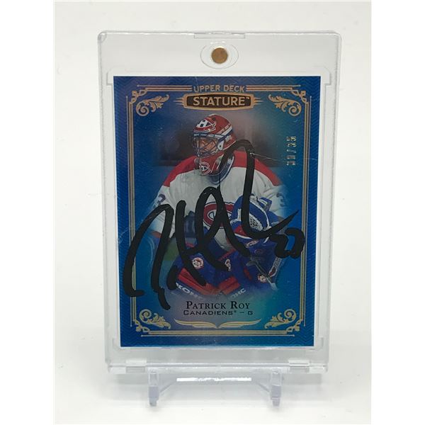 PATRICK ROY SIGNED TRADING CARD