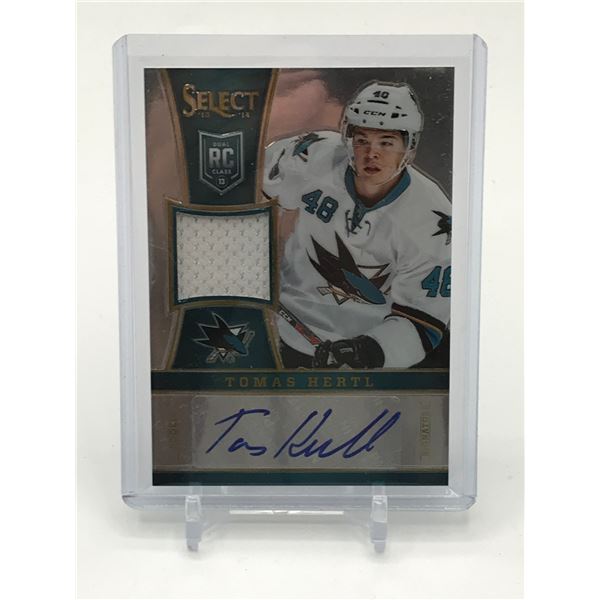 2013-14 PANINI SELECT HOCKEY TOMAS HERTL SIGNED PATCH ROOKIE TRADING CARD 172/199