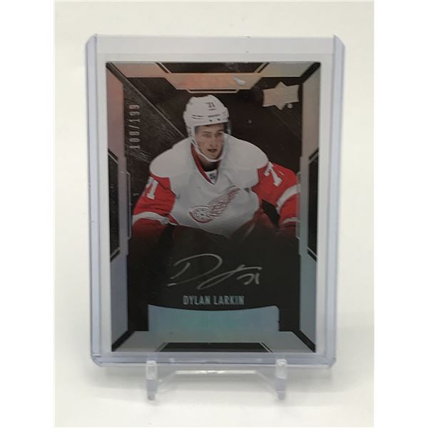 2015-16 UPPER DECK BLACK ROOKIES DYLAN LARKIN SIGNED TRADING CARD 108/199