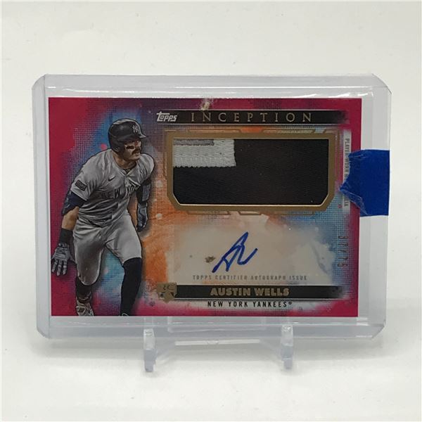 2024 TOPPS INCEPTION BASEBALL AUSTIN WELLS SIGNED PATCH TRADING CARD