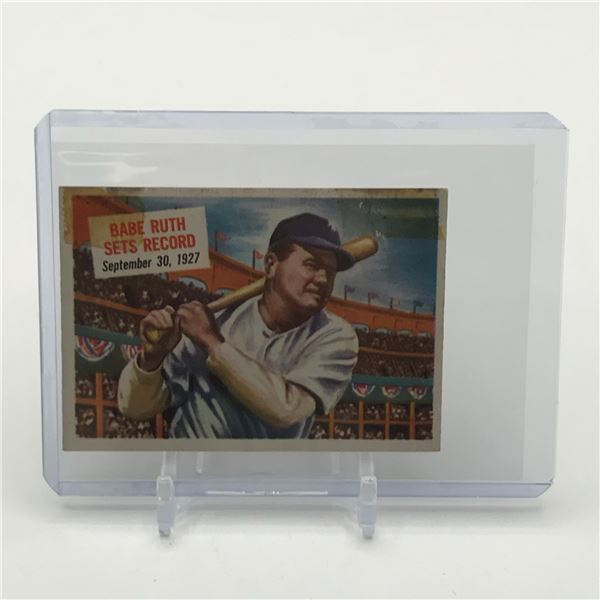 1954 TOPPS SCOOPS #41 BABE RUTH SETS RECORD TRADING CARD