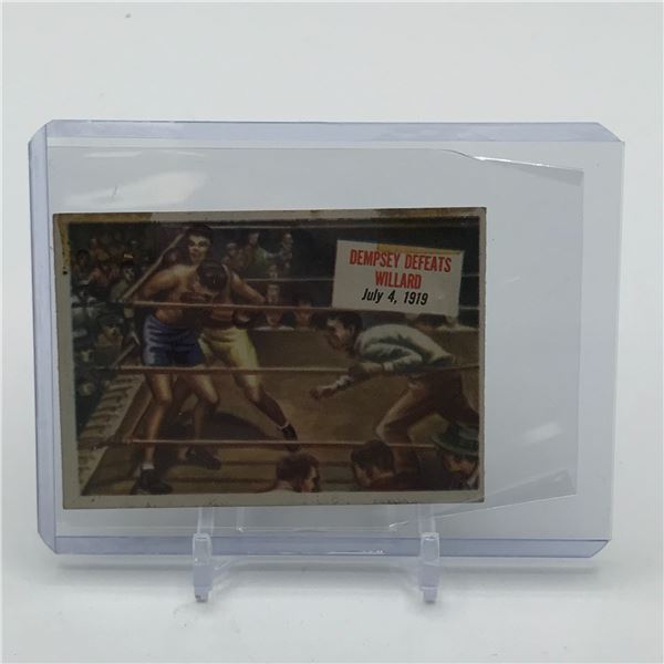 1954 TOPPS SCOOPS #39 JACK DEMPSEY DEFEATING JESS WILLARD TRADING CARD