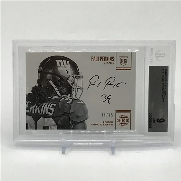 2016 PANINI ENCASED FOOTBALL PAUL PEAKINS SIGNED ROOKIE TRADING CARD 34/75