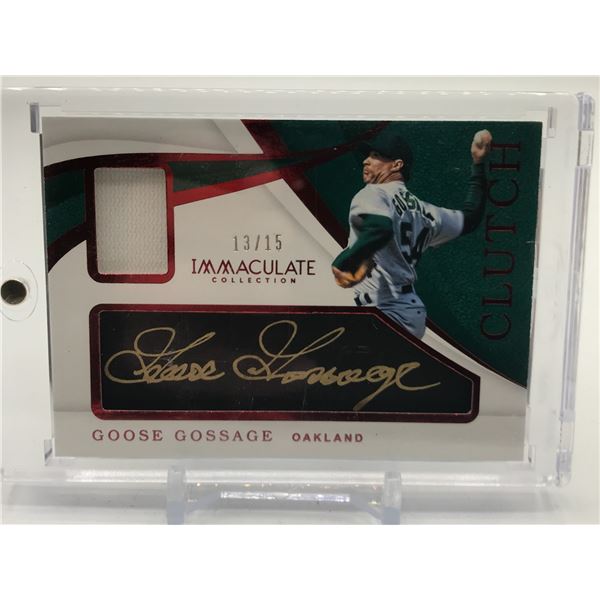 2019 PANINI IMMACULATE COLLECTION BASEBALL GOOSE GOSSAGE SIGNED PATCH TRADING CARD 13/15