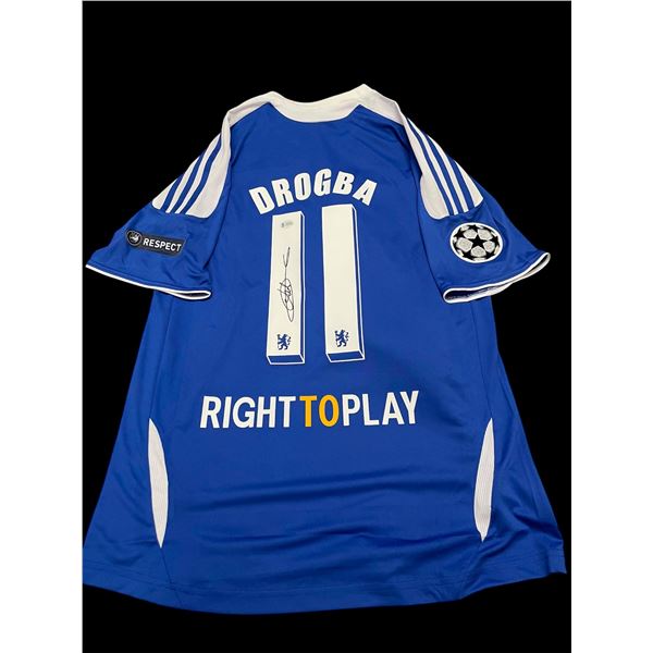 DIEGO DROGBA SIGNED CHELSEA SOCCER JERSEY (BECKETT COA)