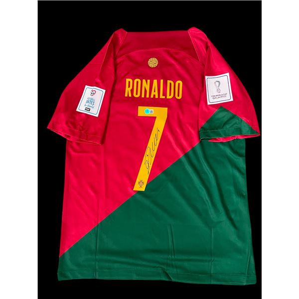 CHRISTIANO RONALDO SIGNED PORTUGAL SOCCER JERSEY (BECKETT COA)