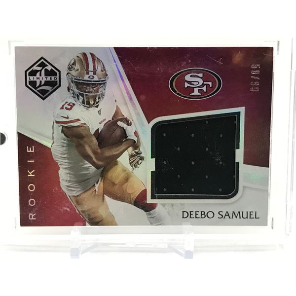 2019 PANINI LIMITED FOOTBALL DEEBO SAMUEL ROOKIE PATCH TRADING CARD 50/99