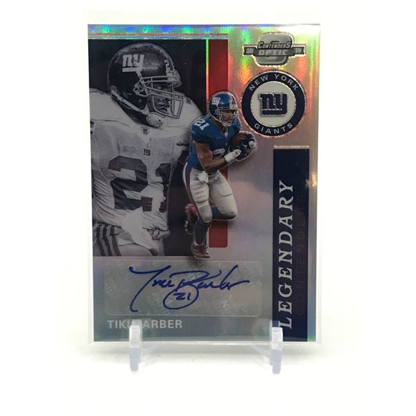 2020 PANINI CHRONICLES OPTIC FOOTBALL TIKI BARBER SIGNED TRADING CARD