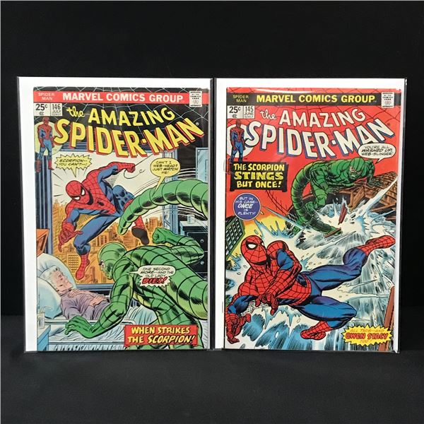 LOT OF 2 AMAZING SPIDERMAN COMICS #145-146 - MARVEL COMICS