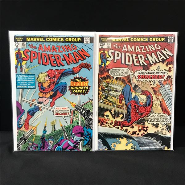LOT OF 2 AMAZING SPIDERMAN COMICS #152-153 - MARVEL COMICS