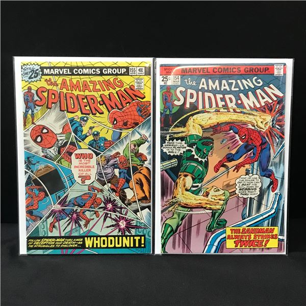 LOT OF 2 AMAZING SPIDERMAN COMICS #154-155 - MARVEL COMICS