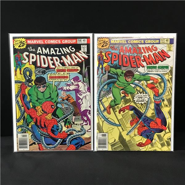 LOT OF 2 AMAZING SPIDERMAN COMICS #157-158 - MARVEL COMICS