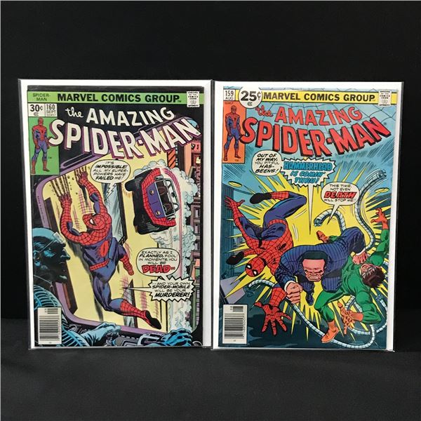 LOT OF 2 AMAZING SPIDERMAN COMICS #159-160 - MARVEL COMICS