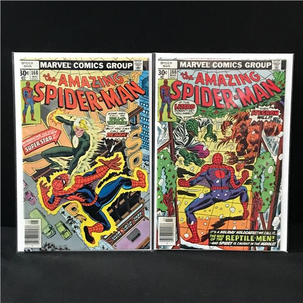 LOT OF 2 AMAZING SPIDERMAN COMICS #166 & #168 - MARVEL COMICS