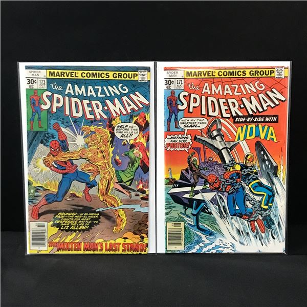 LOT OF 2 AMAZING SPIDERMAN COMICS #171 & #173 - MARVEL COMICS