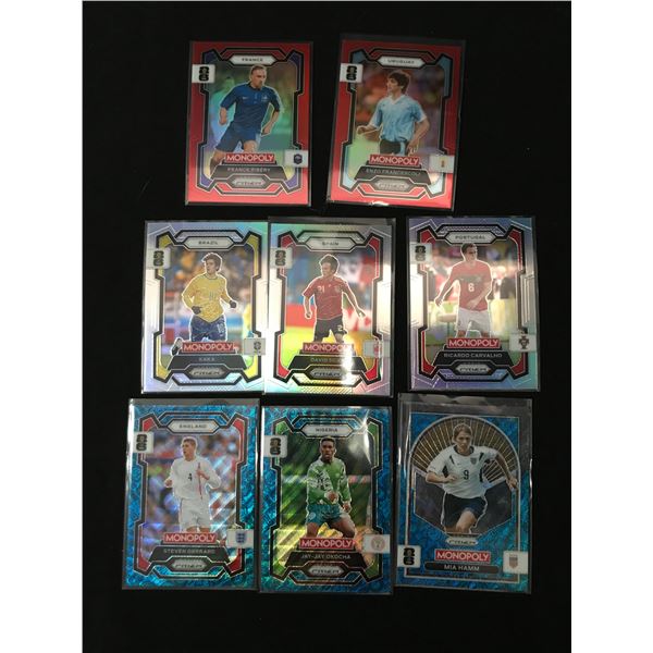LOT OF 8 PANINI PRIZM MONOPOLY SOCCER TRADING CARDS