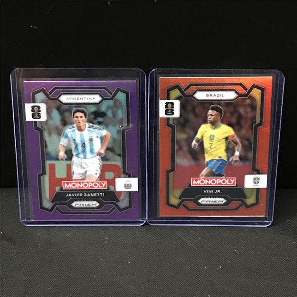 LOT OF 2 PANINI PRIZM MONOPOLY SOCCER TRADING CARDS