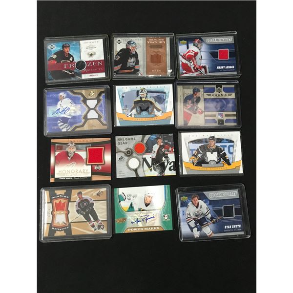 LOT OF 12 PATCH HOCKEY TRADING CARDS