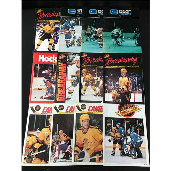 LOT OF 12 VANCOUVER CANUCKS HOCKEY MAGAZINES