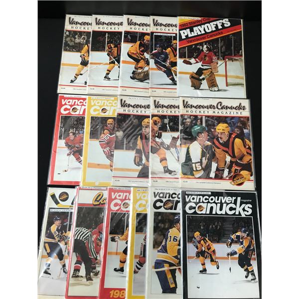 LOT OF 16 VANCOUVER CANUCKS HOCKEY MAGAZINES