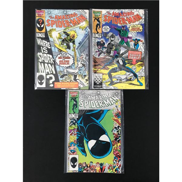 LOT OF 3 THE AMAZING SPIDERMAN COMICS #279-281 - MARVEL COMICS