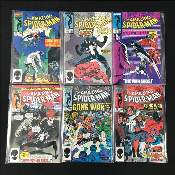 LOT OF 6 AMAZING SPIDERMAN COMICS #283-288 - MARVEL COMICS