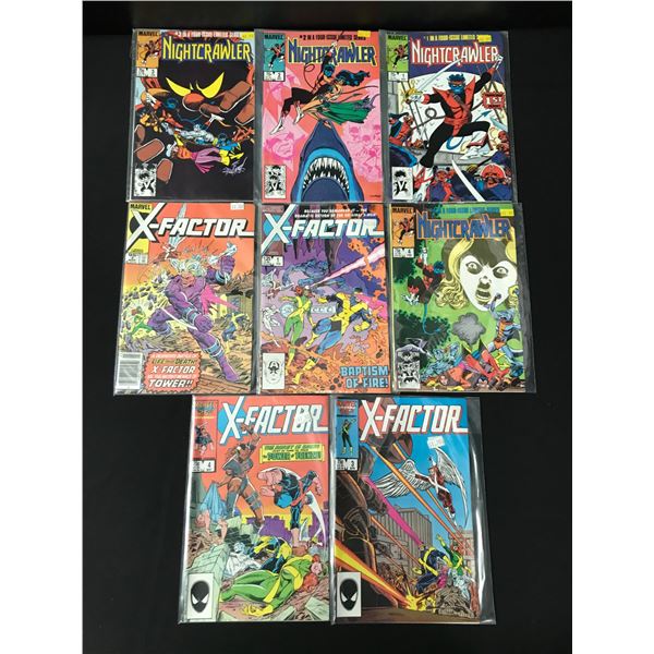 LOT OF 8 MARVEL COMICS - INCLUDING NIGHTCRAWLER #1 AND X-FACTOR #1