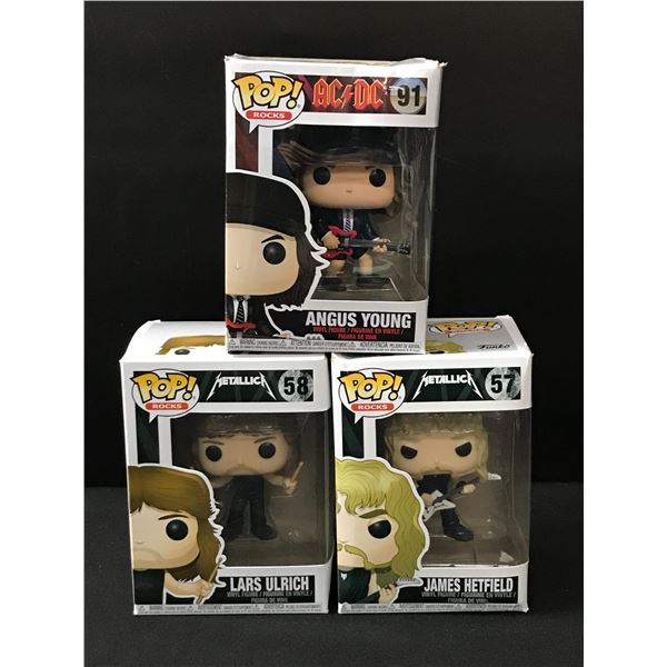 LOT OF 3 AC/DC / METALLICA FUNKO POPS