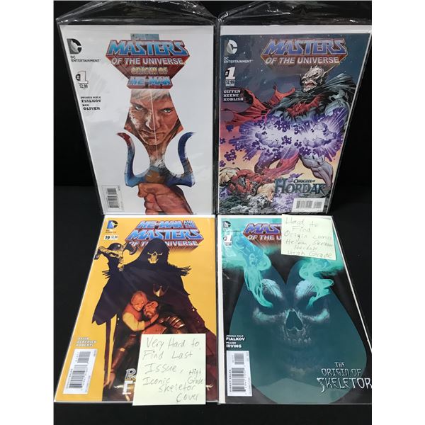 LOT OF 4 MASTERS OF THE UNIVERSE COMICS INCLUDING #1 - DC COMICS