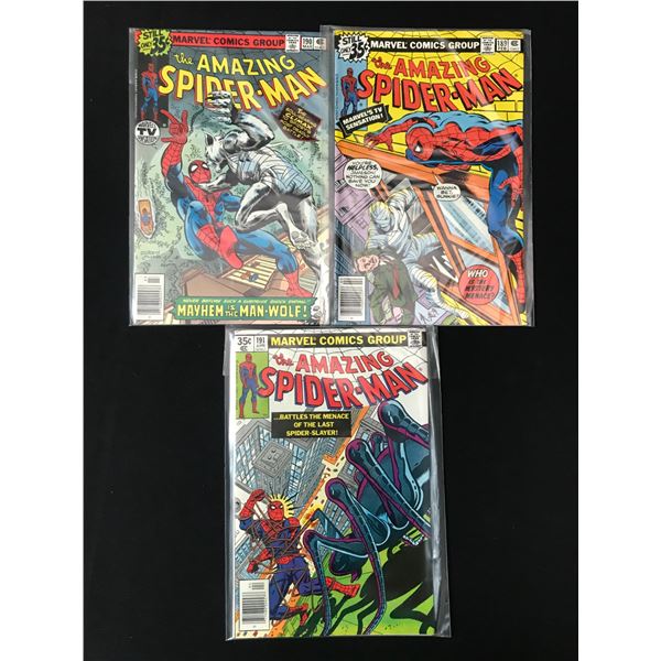 LOT OF 3 AMAZING SPIDERMAN COMICS #189-191 - MARVEL COMICS