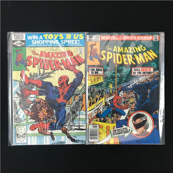 LOT OF 2 AMAZING SPIDERMAN COMICS #209 AND #216 (MARVEL)