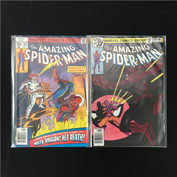 LOT OF 2 AMAZING SPIDERMAN COMICS #184 AND #188 (MARVEL)
