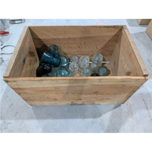 Vintage Canada Apple Crate w/ Vintage insulators