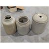 Image 1 : (3) Vintage Crocks Stoneware (Some Chips)