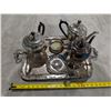 Image 2 : Lot of Vintage E.P. Lead Tea Pots, trays and etc.