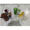 Image 1 : Lot of Vintage Enamel, glass, Hoosier vase, and etc.