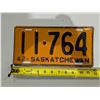 Image 1 : Vintage Sask License Plate 42' 11-764