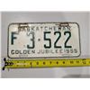 Image 1 : Vintage Sask License Plate 55' F 3-532