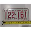 Image 1 : Vintage Sask License Plate 58' 122-161