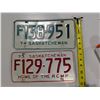 Image 1 : (2) Vintage Sask License Plates 1973-1974