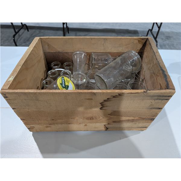 Vintage Canadian Richard Apples Crate w/ Misc. glass