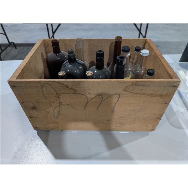 Vintage Big Chief Apple Crate w/ misc. glass
