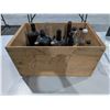 Image 1 : Vintage Big Chief Apple Crate w/ misc. glass